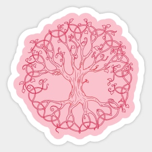 CELTIC SYMBOLS - TRIQUERA: CRIMSON TREE OF LIFE Sticker